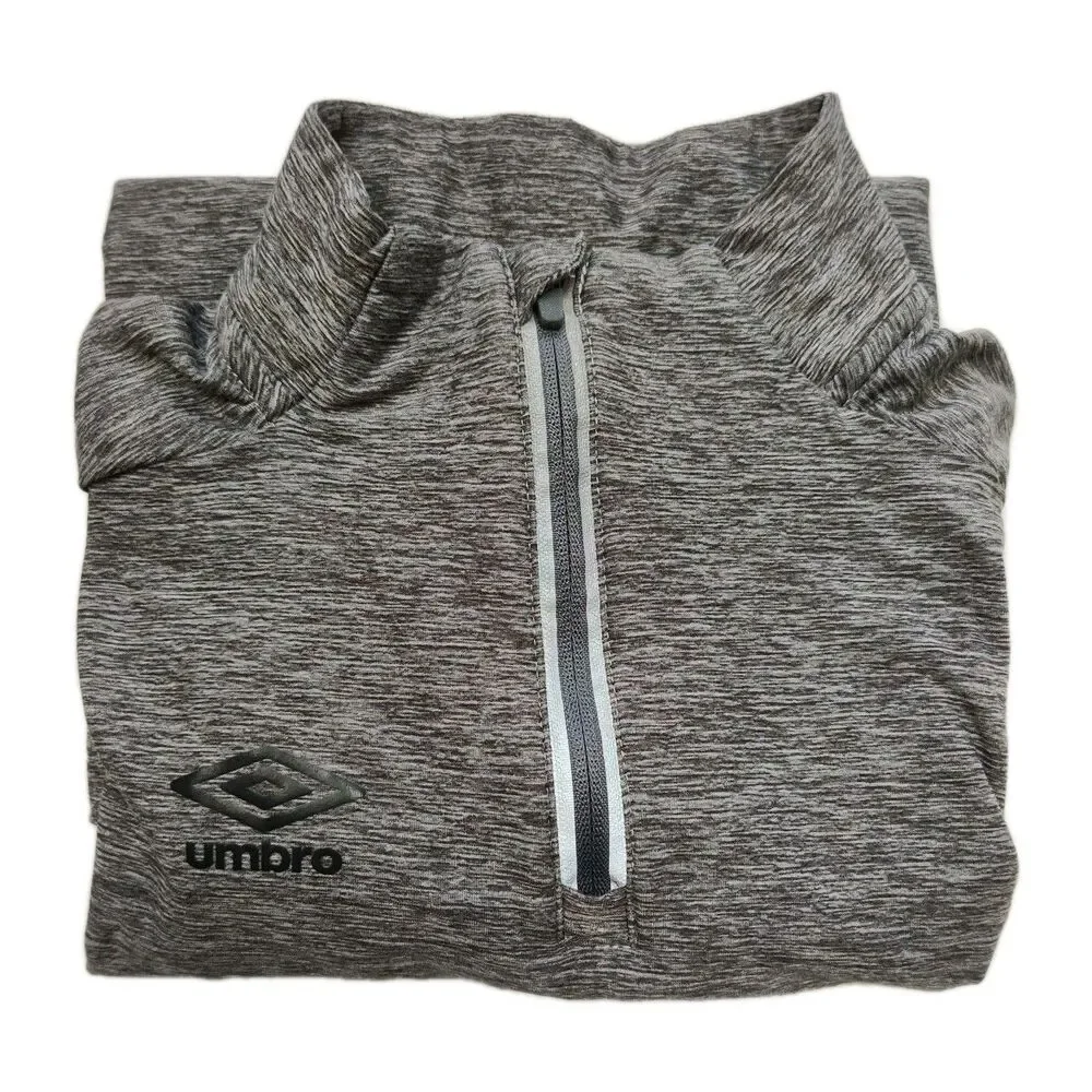 Umbro girl's youth 1/4-zip pullover sweatshirt,‎ L-G 12/14, gray, long sleeves